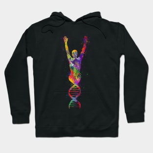 Human DNA Colorful Watercolor Genetics Gift Hoodie